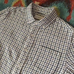 Saturdays NYC Blue Check Cotton Button-Down Shirt